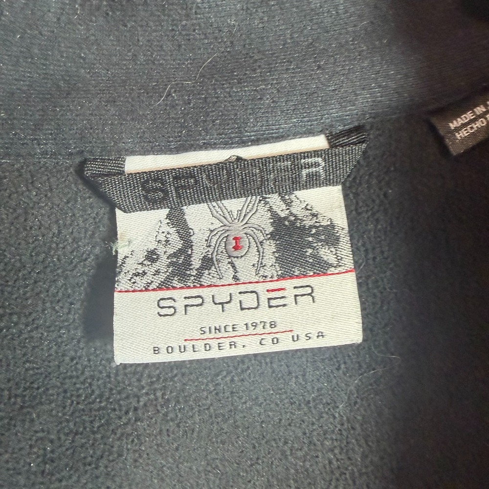 Spyder 1/4 Zip Waffle Knit Jacket Womens M Black Red Pullover Fleece Lining - Picture 3 of 13
